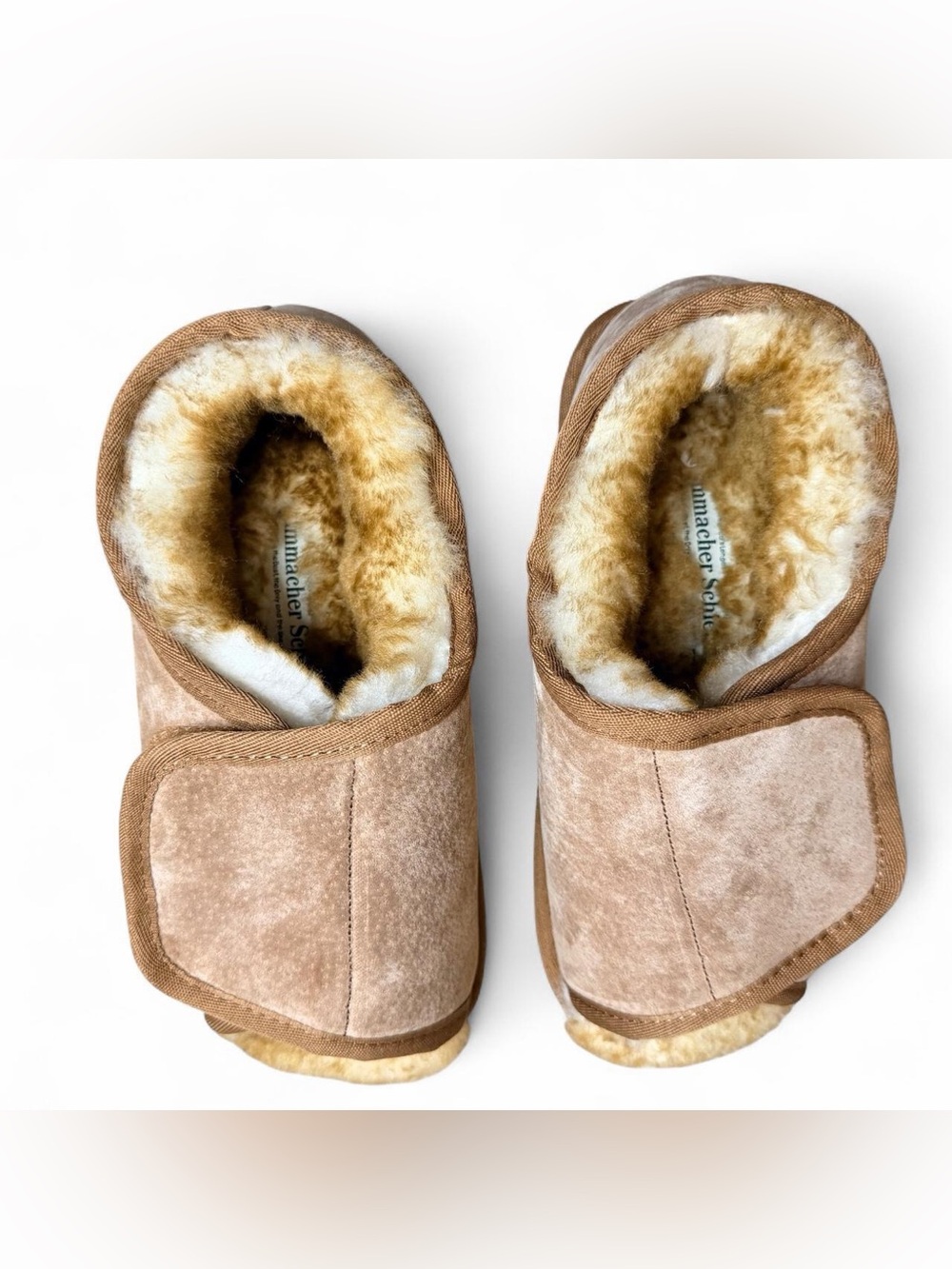 Women's Plush Shearling-Lined Slip-On Slippers - Tan